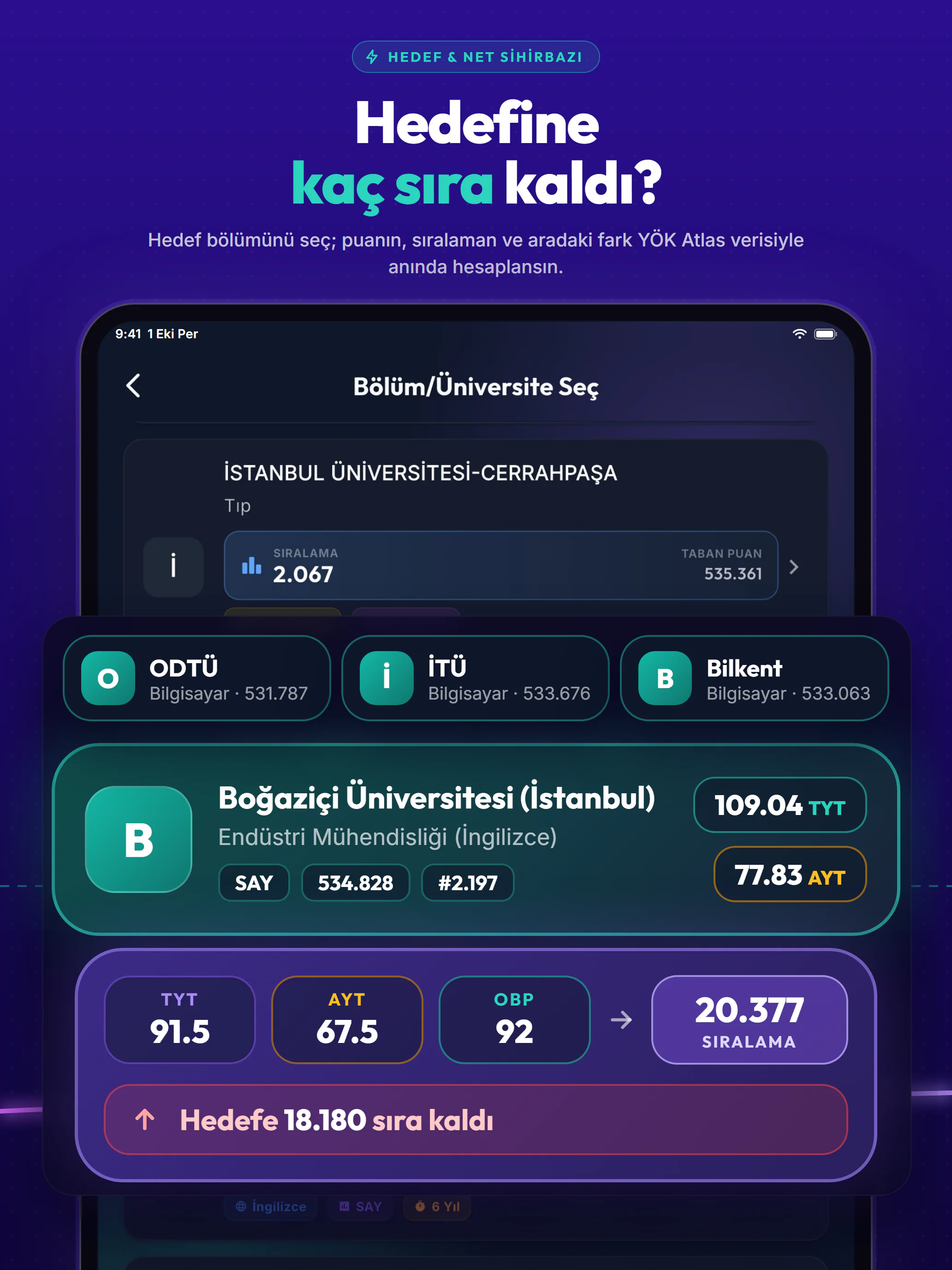 Takip+ YKS mağaza görseli, iPad: Hedefine kaç sıra kaldı?
